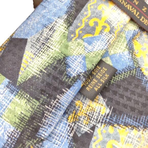 Vintage Set of 4 100% Silk Wide Men's Neck Ties George Zanzara Italy Abstract+ - Picture 8 of 8